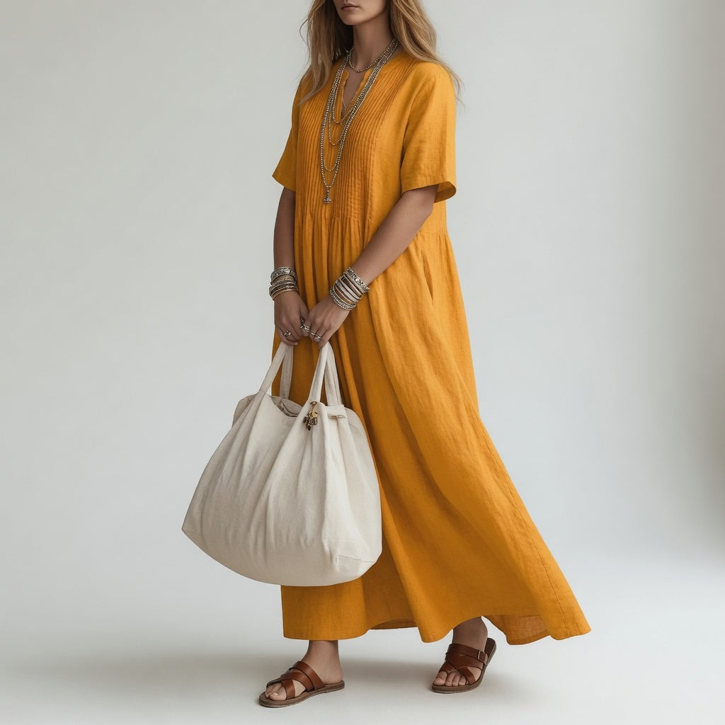 Damen Sommerkleid mit fließender Maxi-Länge Jully