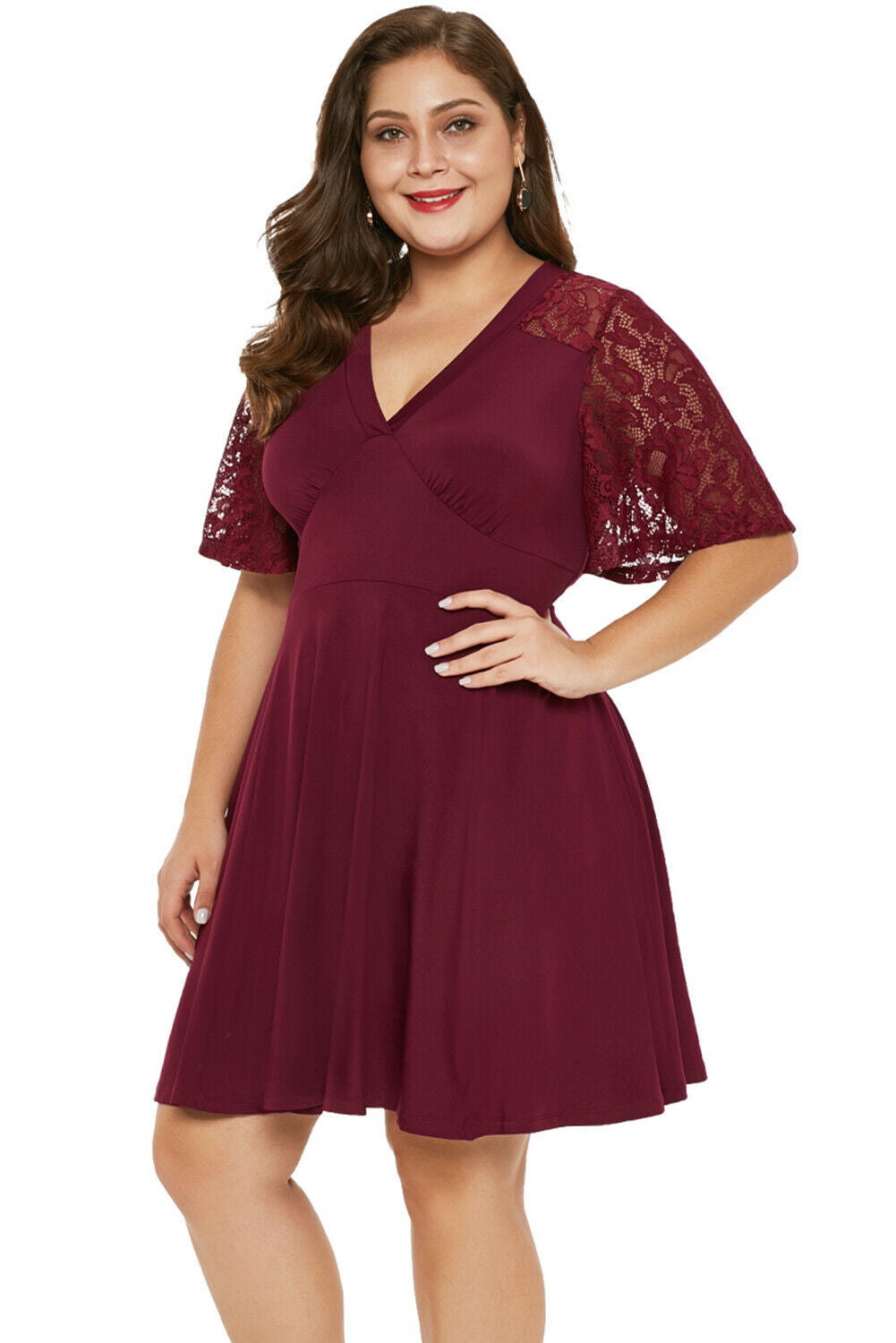 Damen Spitzenkleid mit Ausgehöhltem Design Jully