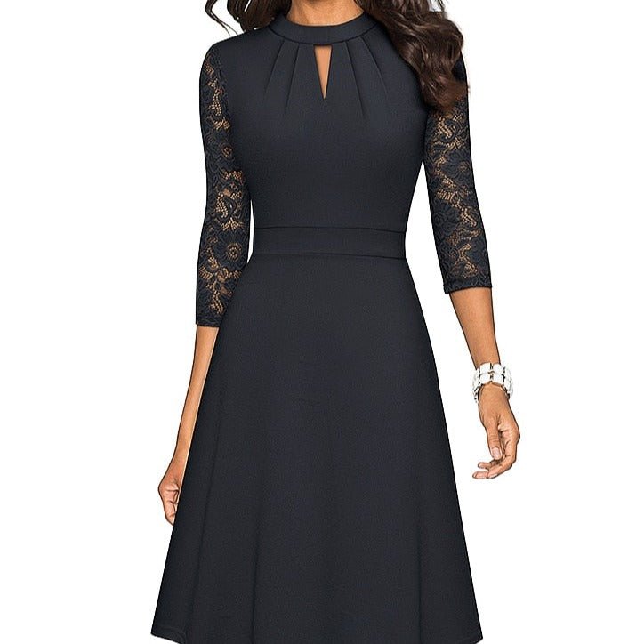 Damen Spitzenkleid mit Ausgehöhltem Design Jully