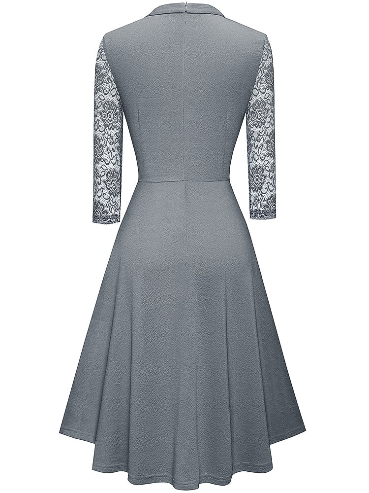 Damen Spitzenkleid mit Ausgehöhltem Design Jully