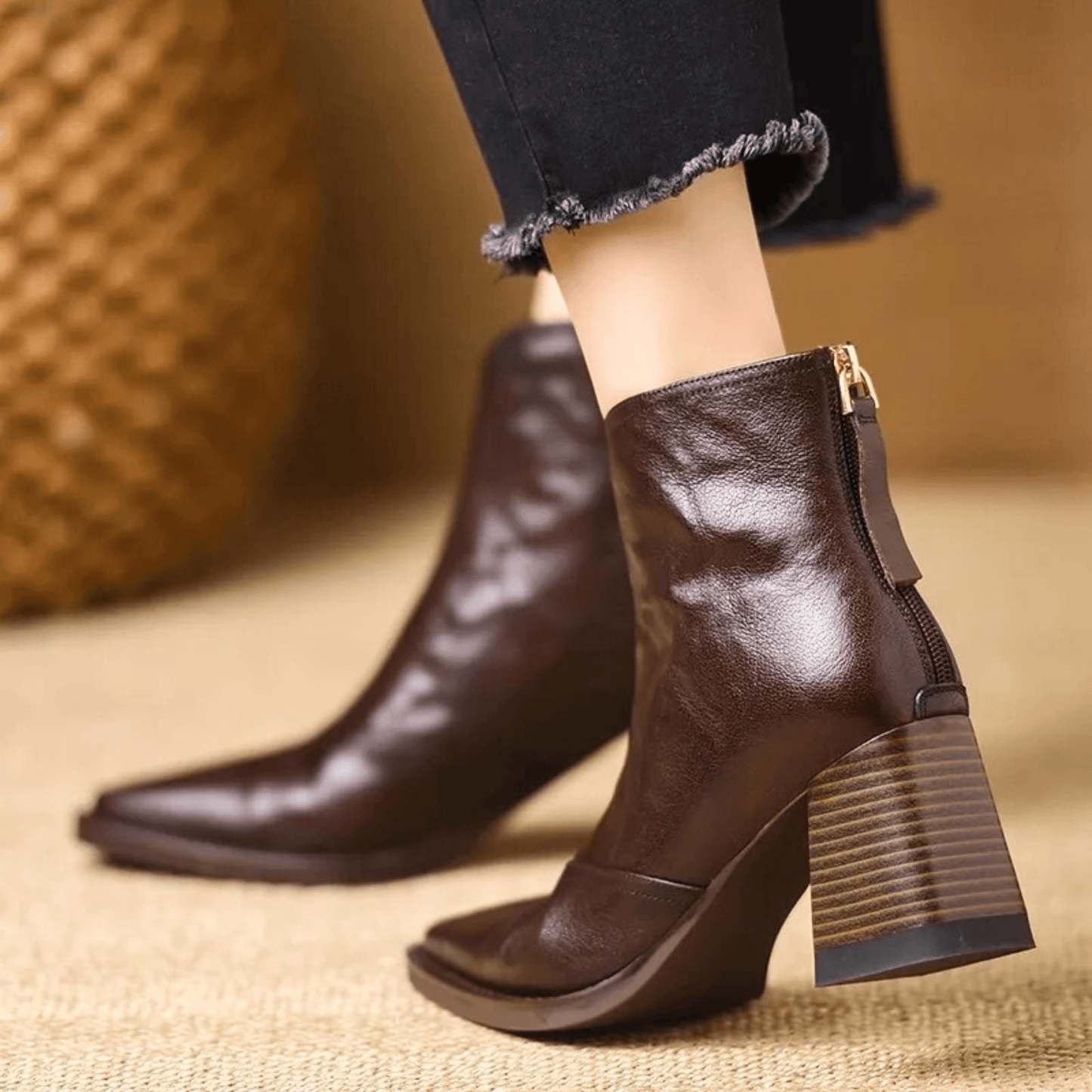 Damen Stiefeletten mit Blockabsatz Jully