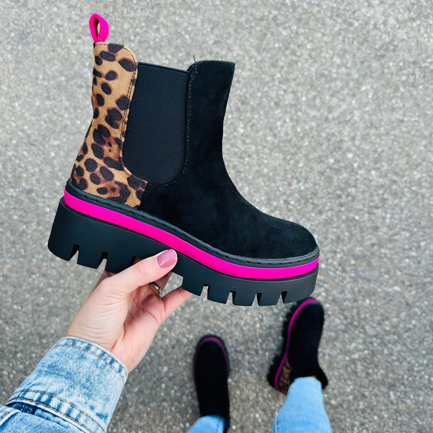 Damen Stiefeletten mit Sohlendetails aus Kunstleder Jully