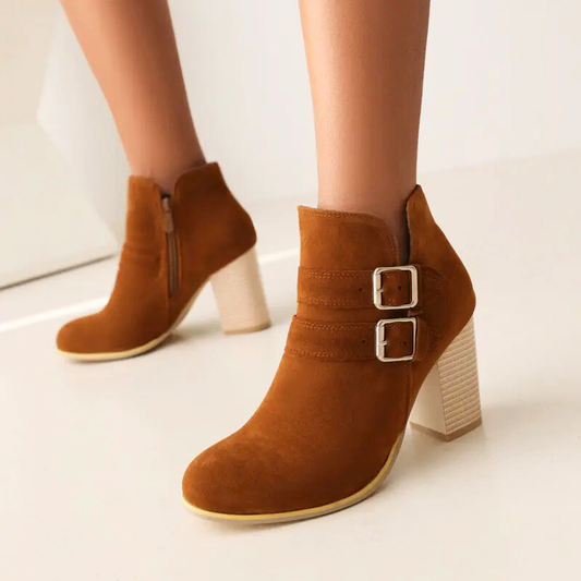 Damen Stiefeletten mit gestapeltem Absatz Jully