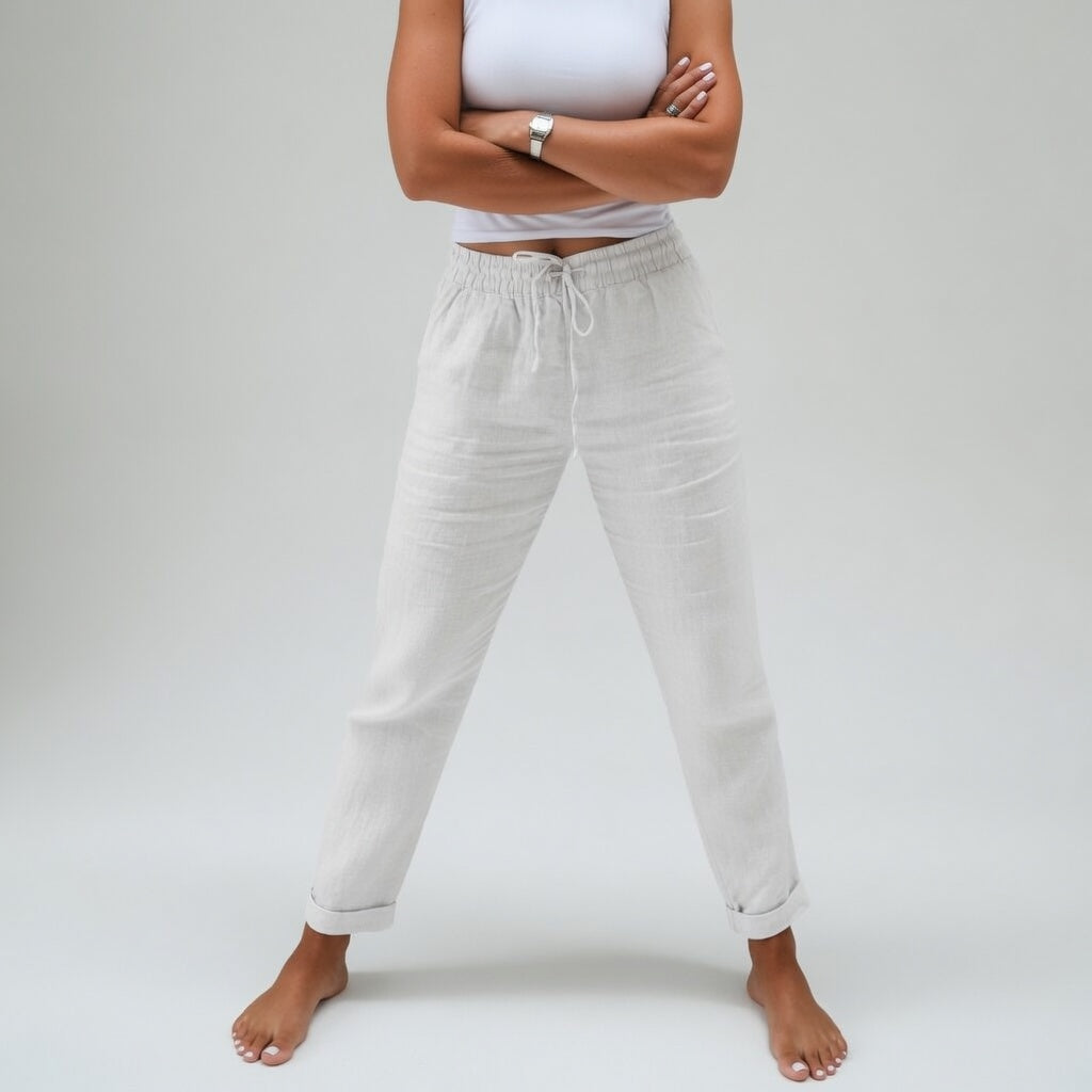 Damen Stoffhose mit elastischem Bund und Seitentaschen Jully