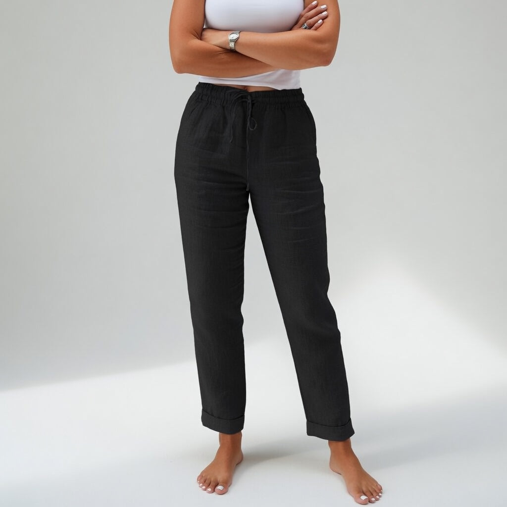 Damen Stoffhose mit elastischem Bund und Seitentaschen Jully