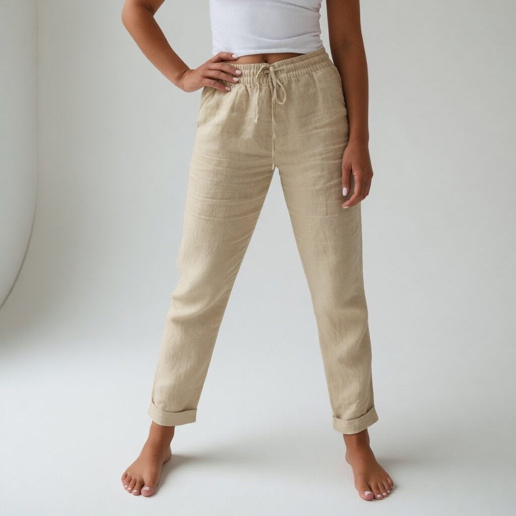Damen Stoffhose mit elastischem Bund und Seitentaschen Jully