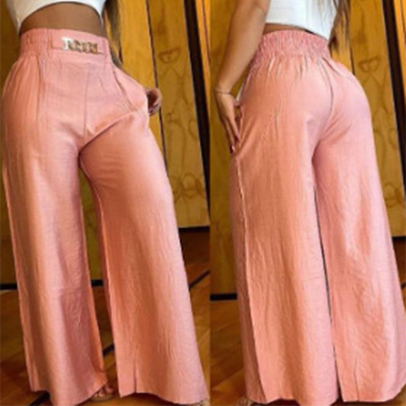 Damen Stoffhose mit hohem Bund und weitem Bein Jully