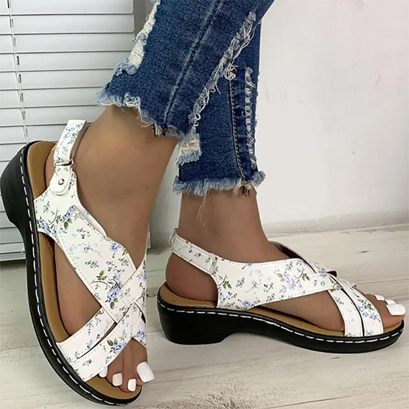 Damen Strandsandalen mit Klettverschluss Jully