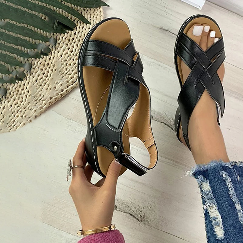 Damen Strandsandalen mit Klettverschluss Jully