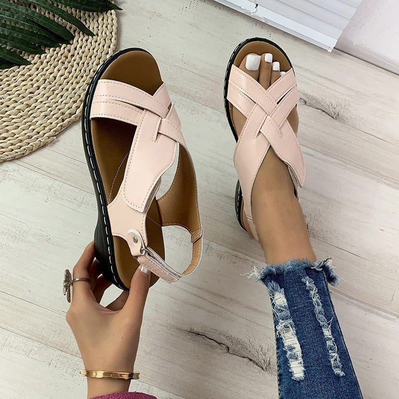 Damen Strandsandalen mit Klettverschluss Jully