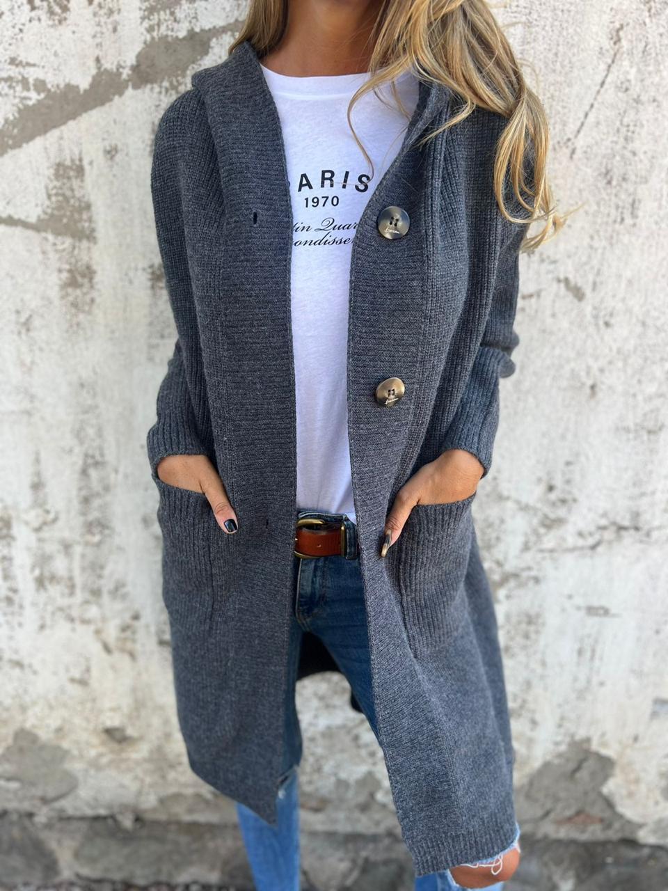 Damen Strickjacke lang mit offenem Design Jully
