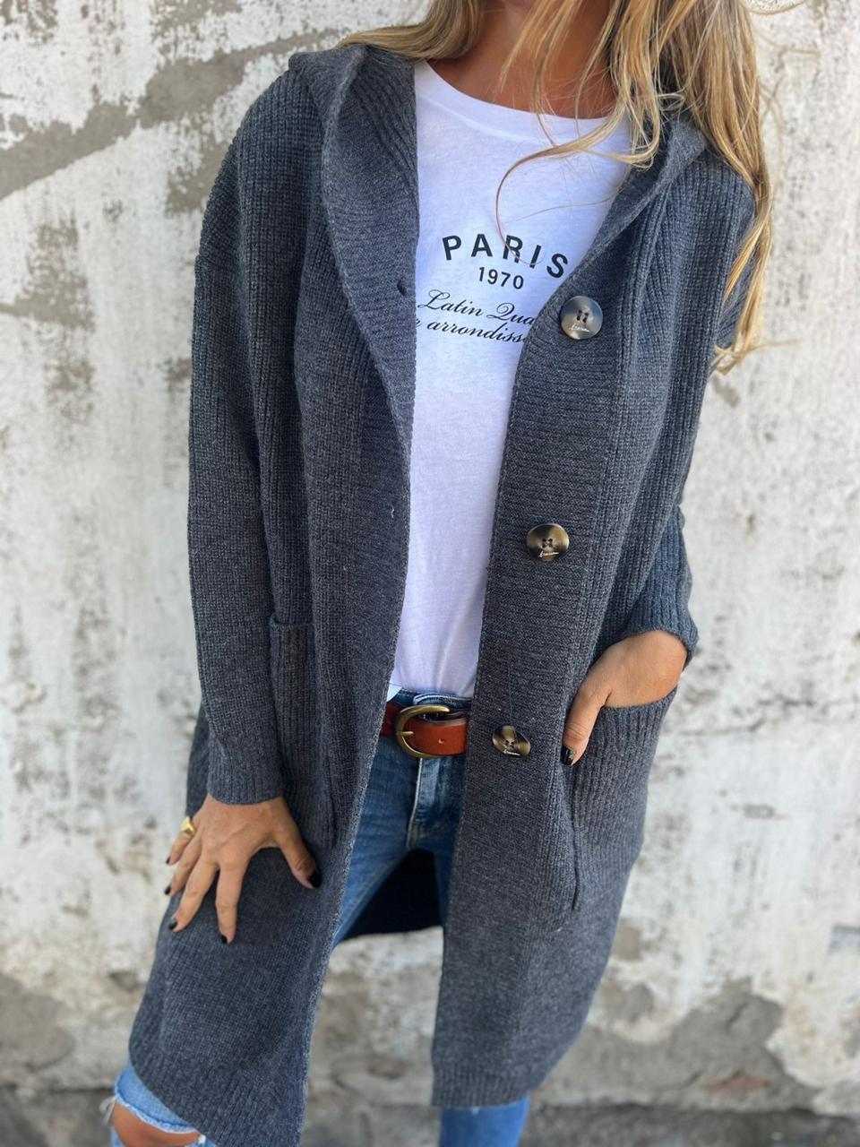 Damen Strickjacke lang mit offenem Design Jully