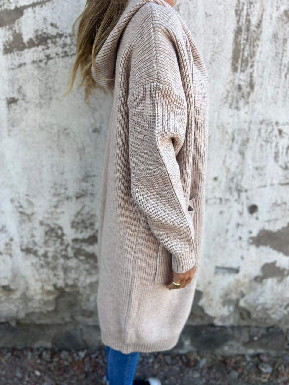 Damen Strickjacke lang mit offenem Design Jully