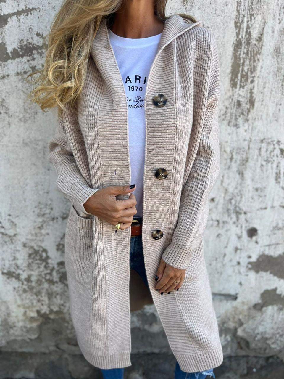 Damen Strickjacke lang mit offenem Design Jully