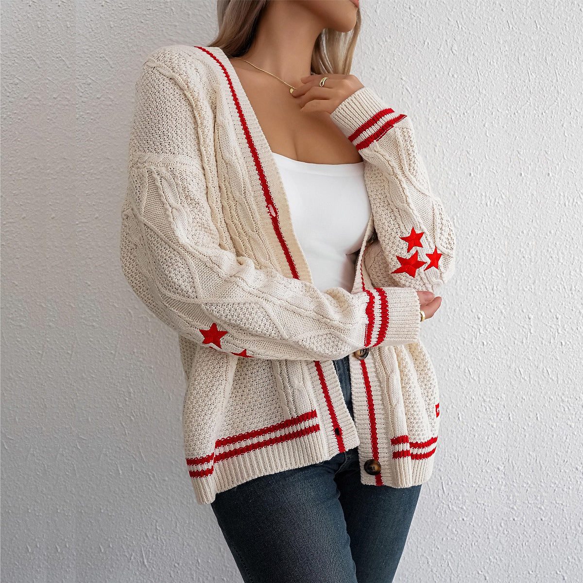 Damen Strickjacke mit Zopfmuster Jully