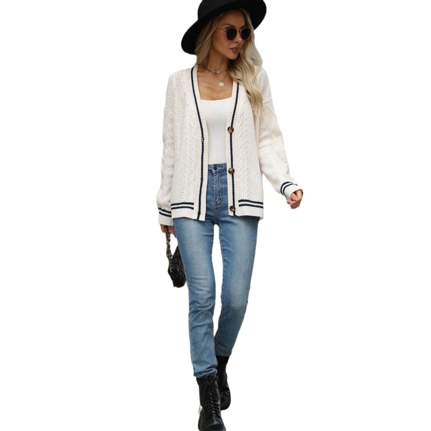 Damen Strickjacke mit Zopfmuster Jully