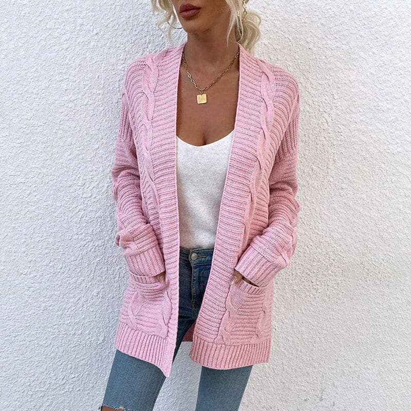 Damen Strickjacke mit offener Vorderseite Langarm Jully