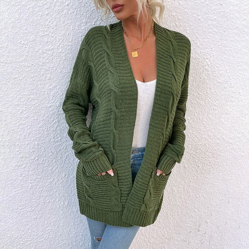 Damen Strickjacke mit offener Vorderseite Langarm Jully