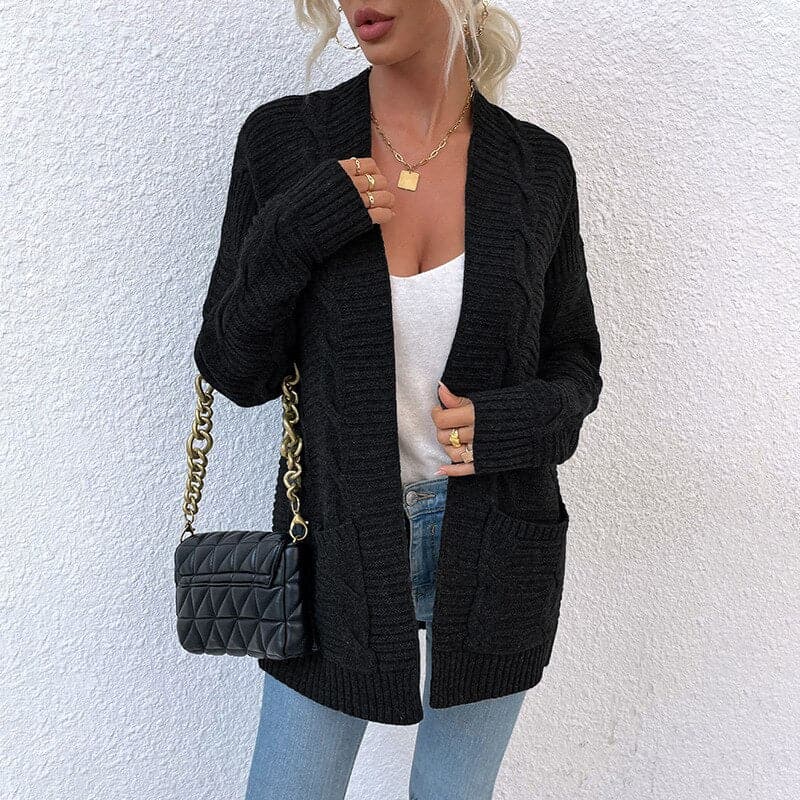 Damen Strickjacke mit offener Vorderseite Langarm Jully