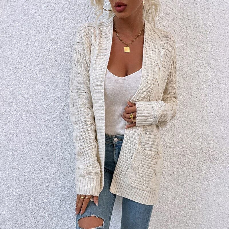 Damen Strickjacke mit offener Vorderseite Langarm Jully