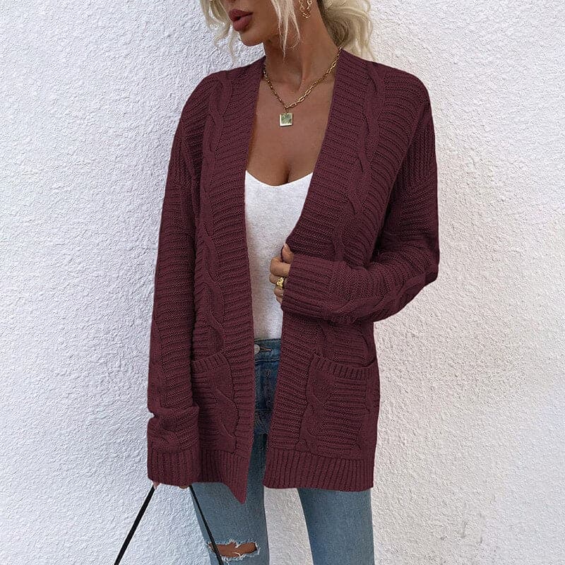 Damen Strickjacke mit offener Vorderseite Langarm Jully