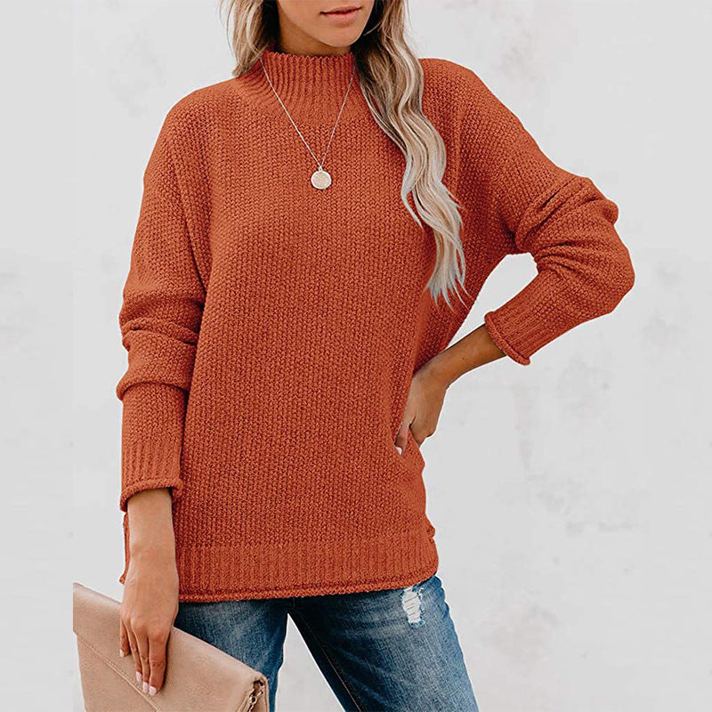 Damen Strickpullover mit hohem Kragen Jully