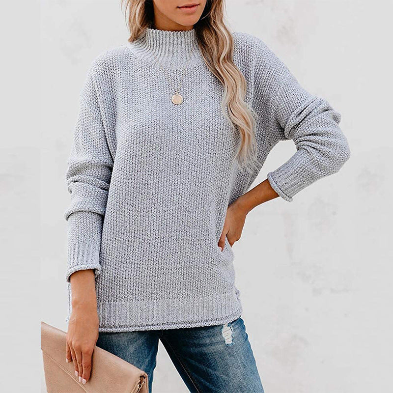 Damen Strickpullover mit hohem Kragen Jully