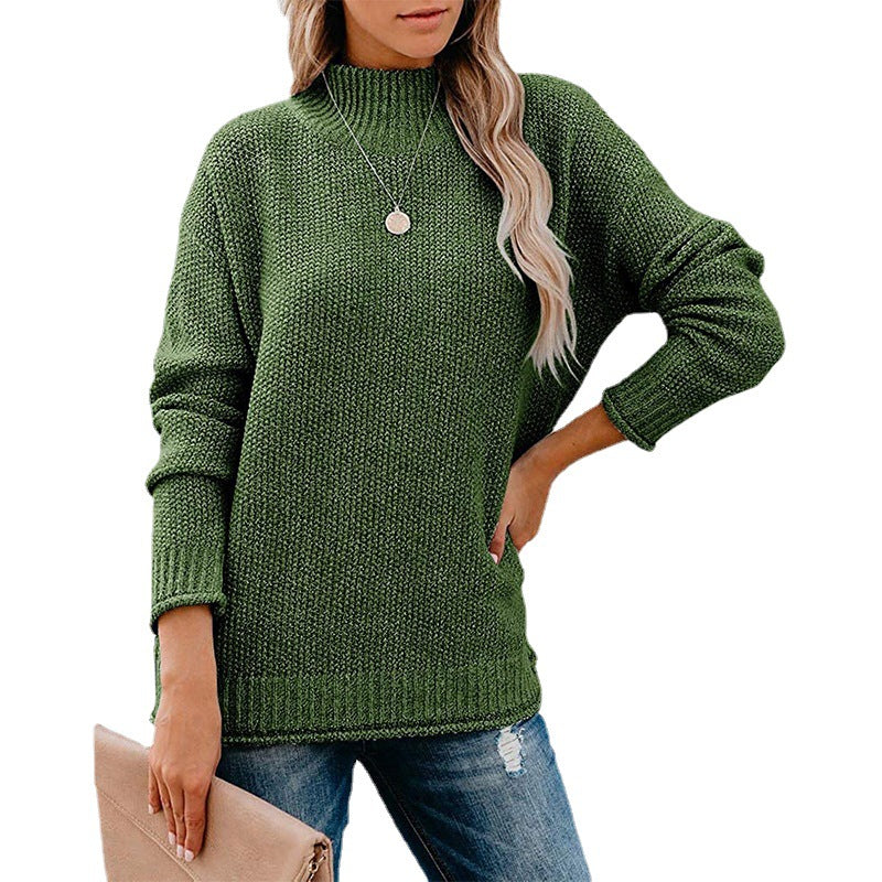 Damen Strickpullover mit hohem Kragen Jully