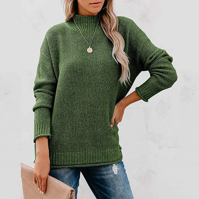 Damen Strickpullover mit hohem Kragen Jully