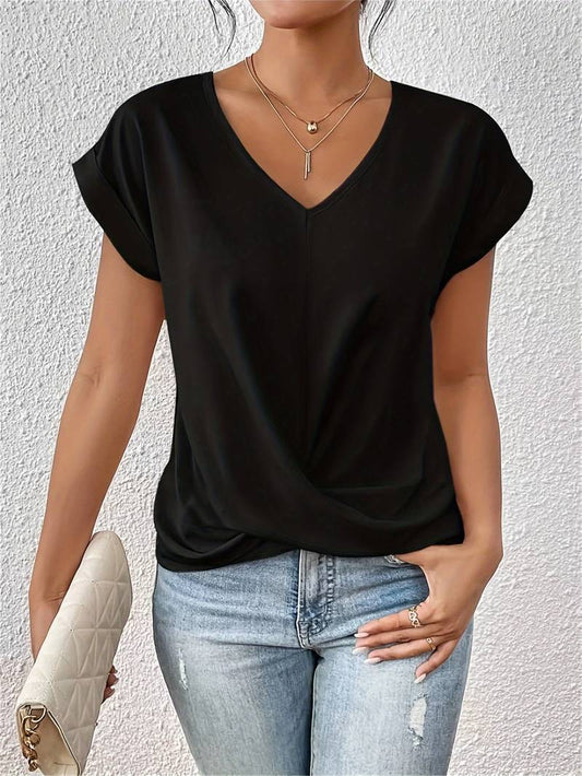 Damen T-Shirt aus Polyester mit Honigfarbenem Kragen Jully