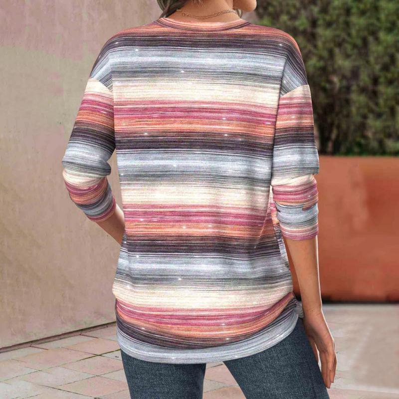 Damen T-Shirt mit buntem Farbverlauf und langen Ärmeln Jully