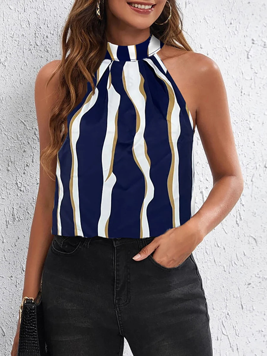Damen Tanktop mit Neckholder aus Satin Jully
