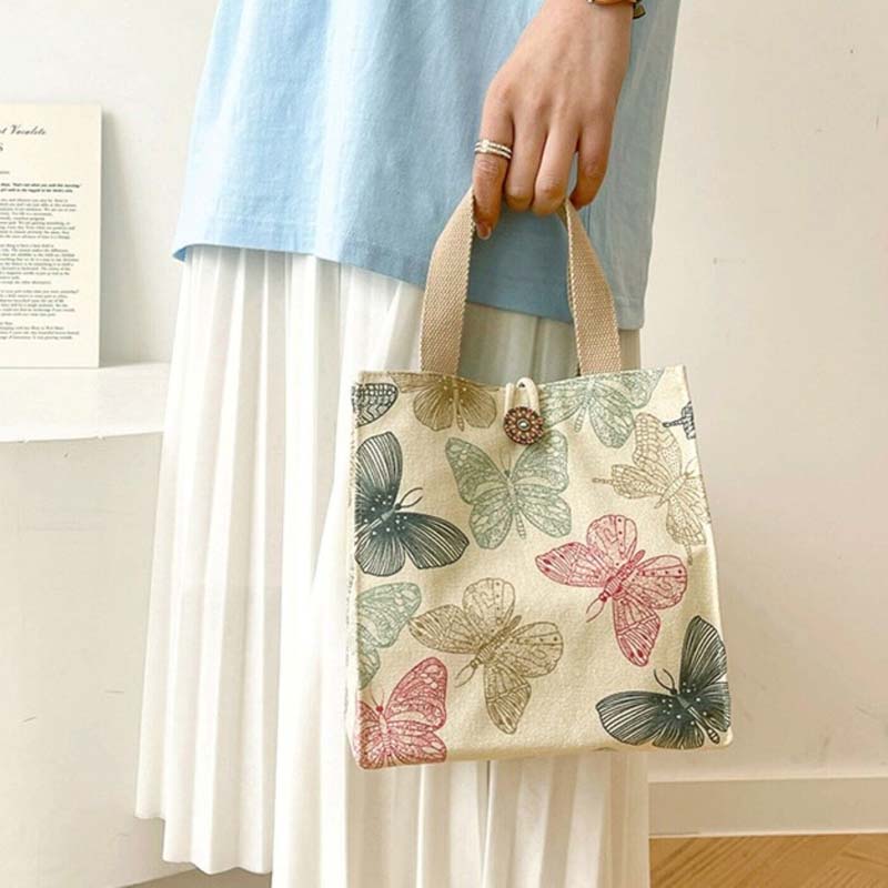 Damen Tragetasche mit Tiermuster aus Segeltuch Jully