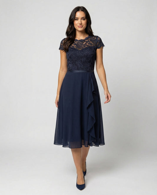 Damen Transparentes Kleid mit Femininer Silhouette Jully