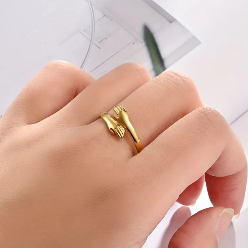 Damen Umarmungsring aus Silber und Gold Jully