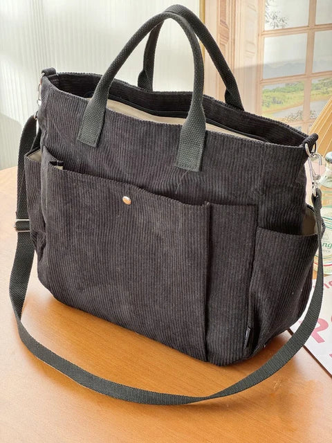 Damen Umhängetasche aus Cord mit verstellbarem Riemen Jully