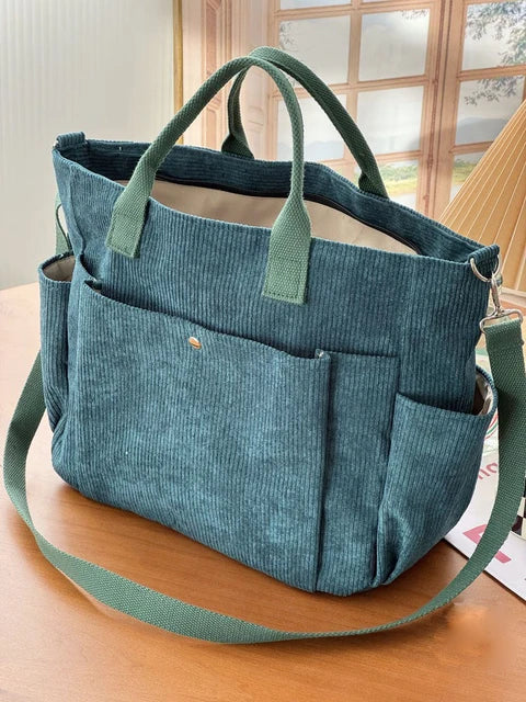 Damen Umhängetasche aus Cord mit verstellbarem Riemen Jully