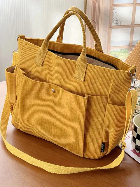 Damen Umhängetasche aus Cord mit verstellbarem Riemen Jully
