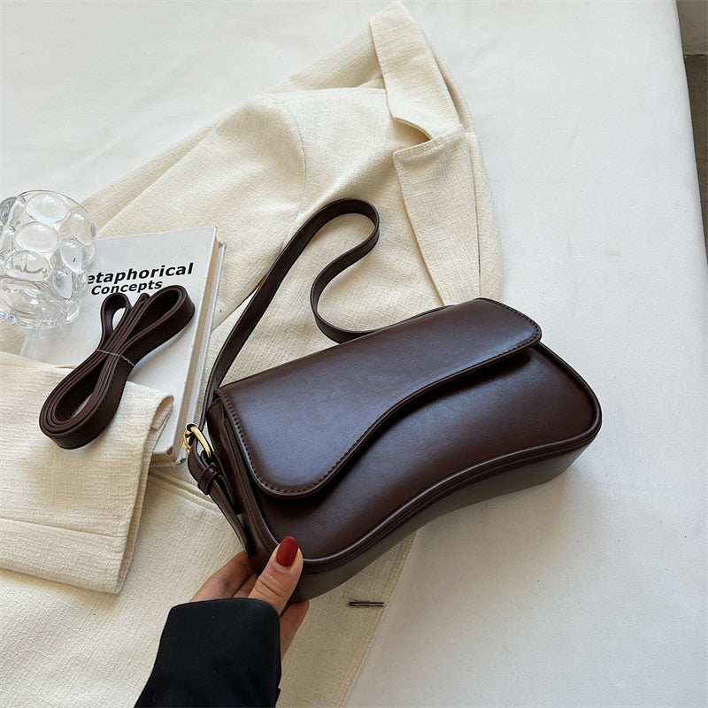 Damen Umhängetasche aus Leder im Vintage-Design Jully