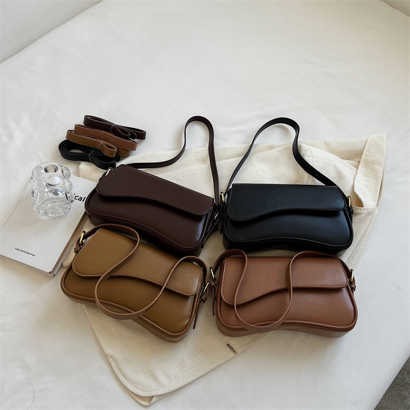 Damen Umhängetasche aus Leder im Vintage-Design Jully