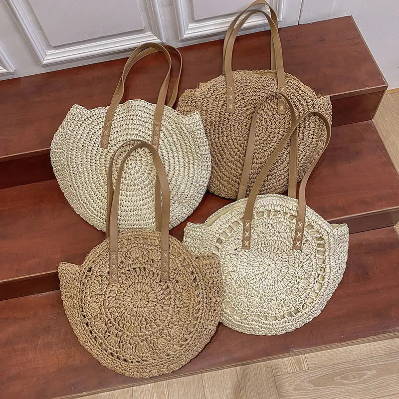 Damen Umhängetasche aus Stroh im Bohemian Stil Jully