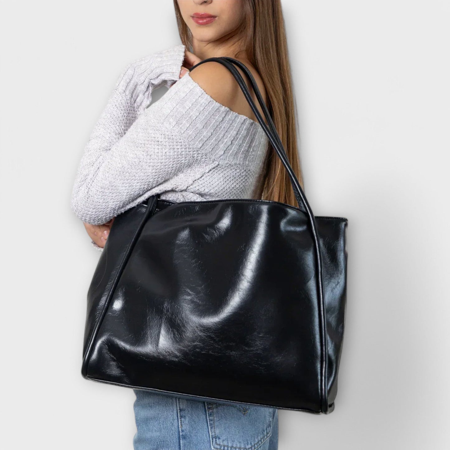 Damen Umhängetasche aus veganem Leder im Vintage-Stil Jully