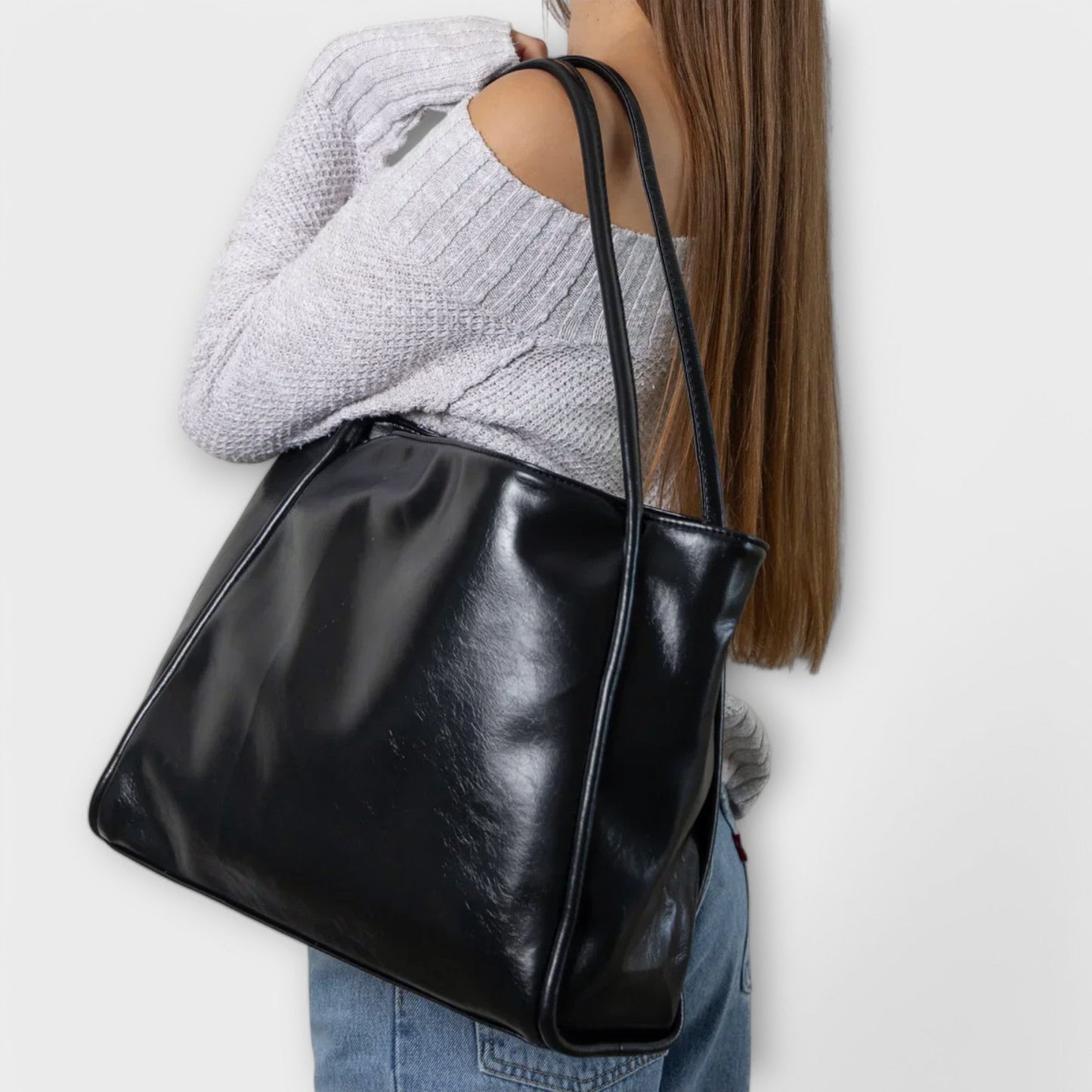 Damen Umhängetasche aus veganem Leder im Vintage-Stil Jully
