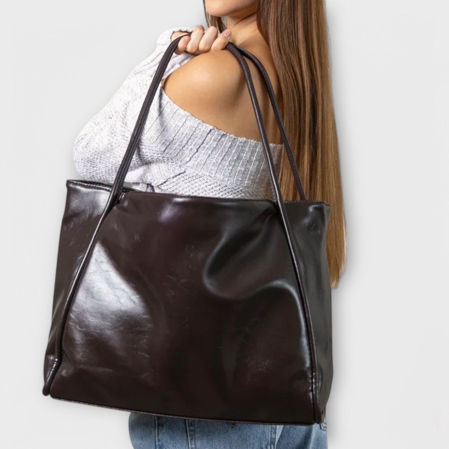 Damen Umhängetasche aus veganem Leder im Vintage-Stil Jully