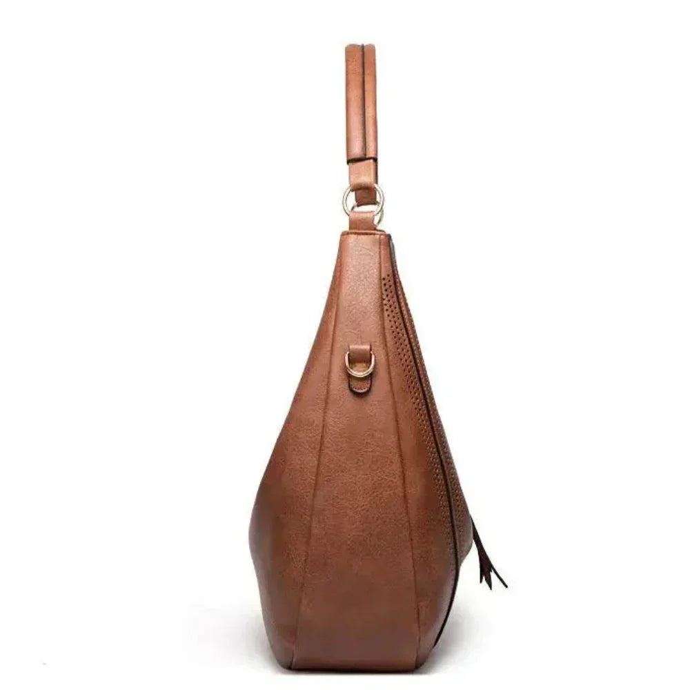 Damen Umhängetasche im Vintage-Stil aus Leder Jully
