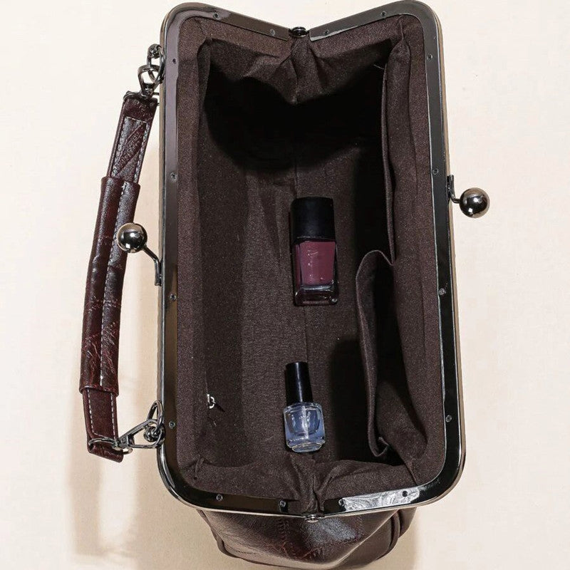 Damen Umhängetasche mit Clip-Verschluss aus PU Jully