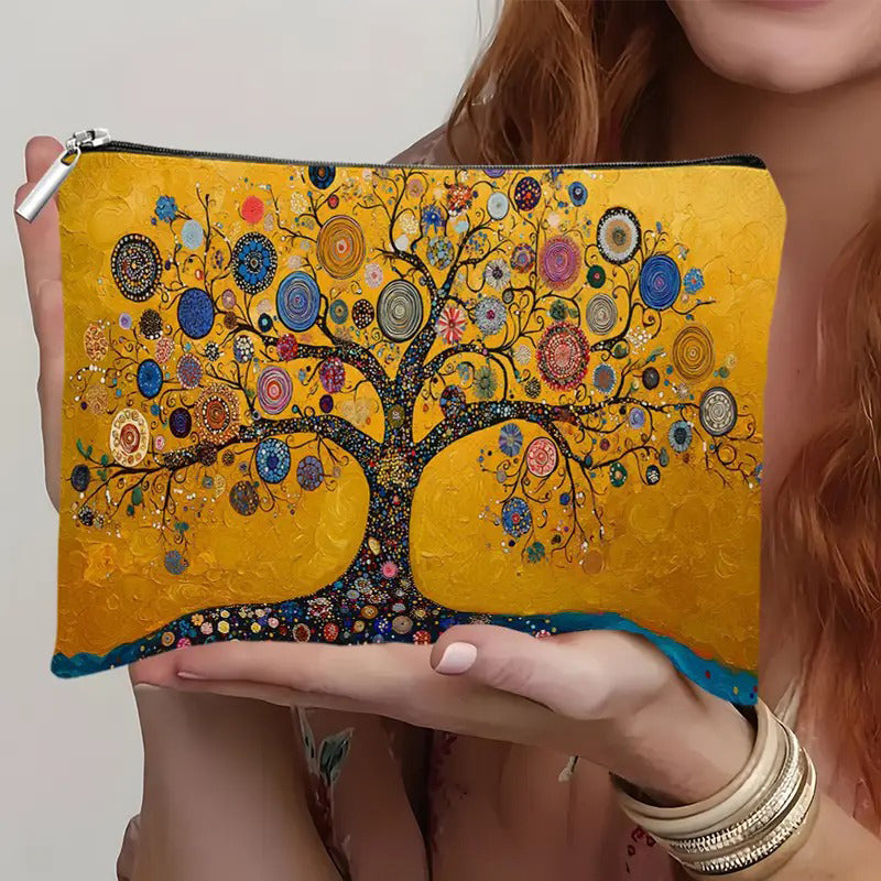Damen Vintage-Handtasche mit Reißverschluss aus Baumwolle Jully