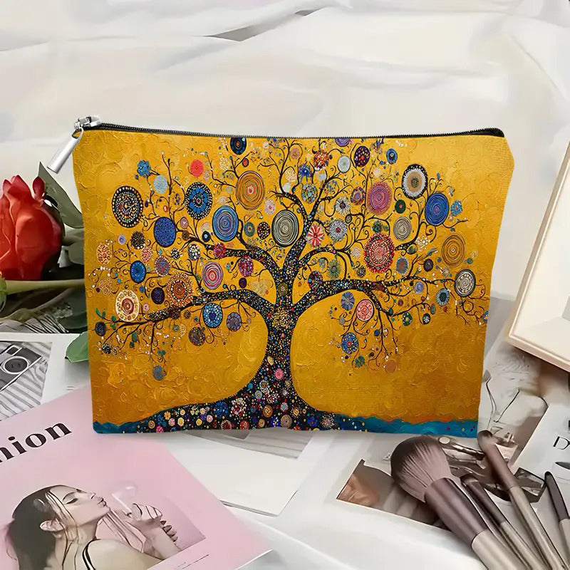 Damen Vintage-Handtasche mit Reißverschluss aus Baumwolle Jully