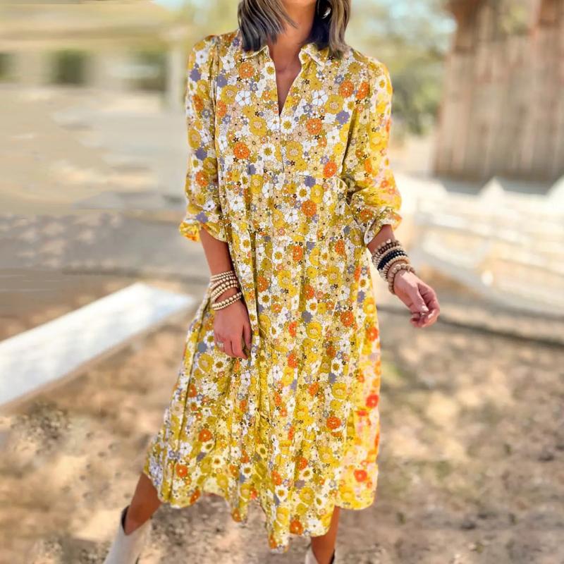 Damen Vintage-Kleid mit Blumendruck Jully