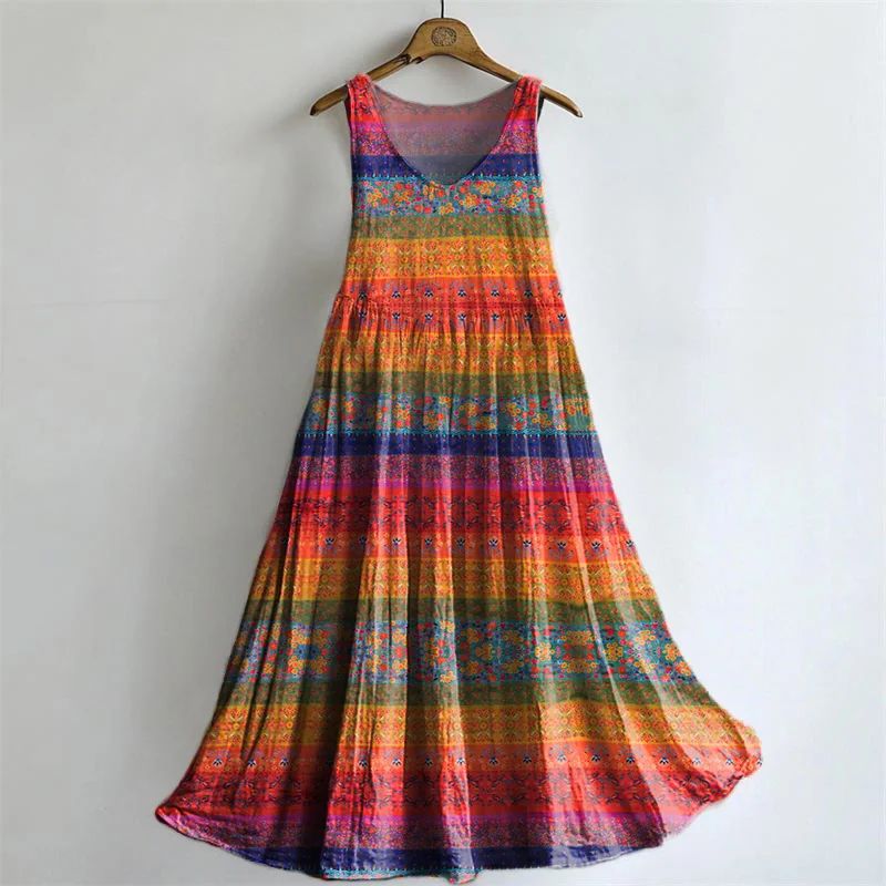 Damen Vintage-Kleid mit Ethno-Print Jully